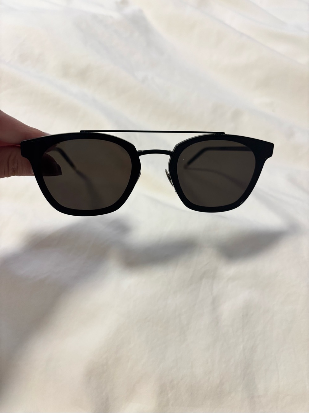 Saint Laurent Black Sunglasses with Dark Lenses and Double Bridge